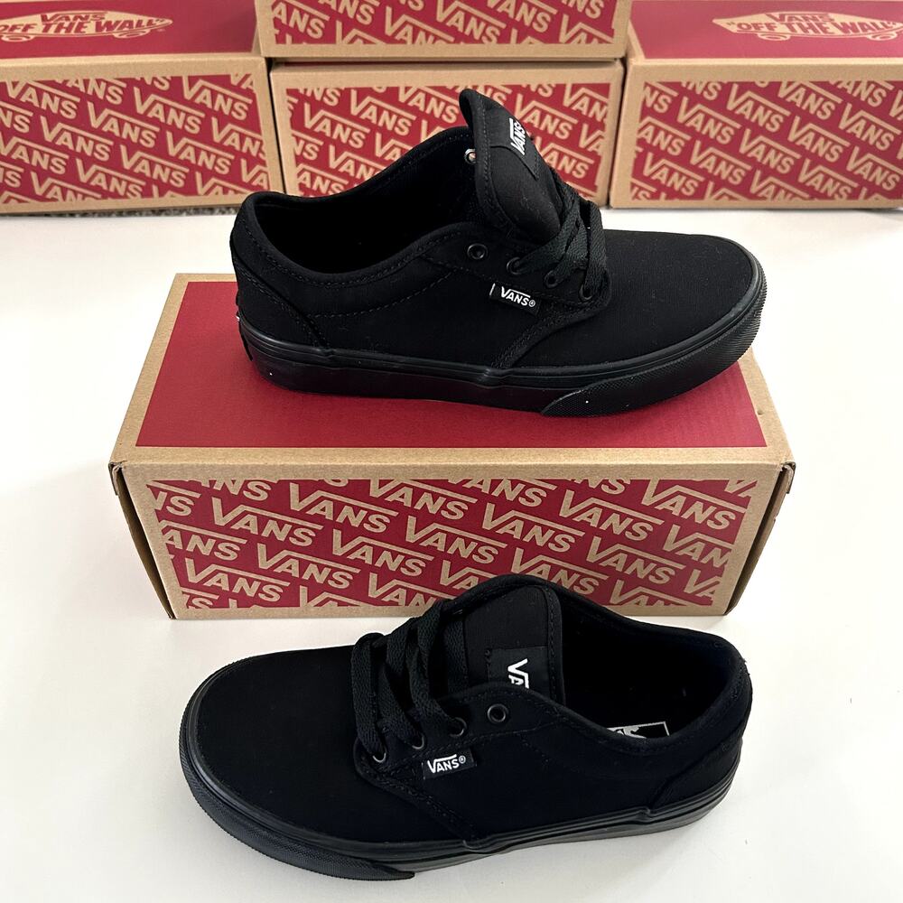 Vans Kids Black Low-Top Canvas Sneakers